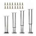 4Pcs Adjustable Silver Metal Furniture Legs 9.64-15.7Inch Cabinet Desk Sofa - color: Silver, size: 9.64"-15.7"-Set of 4