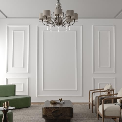 Pangda 3 Set Peel and Stick Wall Molding Kit Inner and Outer Layer Style Premade Wainscoting Panel for Interior Wall Moulding Decor Accent Wall Molding (24x48inch+48x 72inch) - size: 24x48inch+48x 72inch