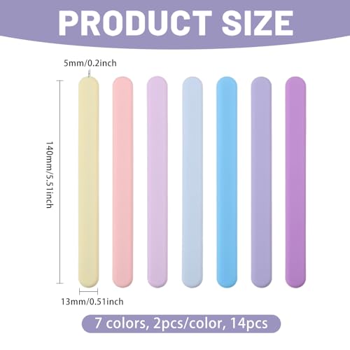 14 Pcs 7 Colors Silicones Stirrings Sticks Reusable Silicone Mixing Stick Stirrings Tools for Mixing Resin Paint Liquid