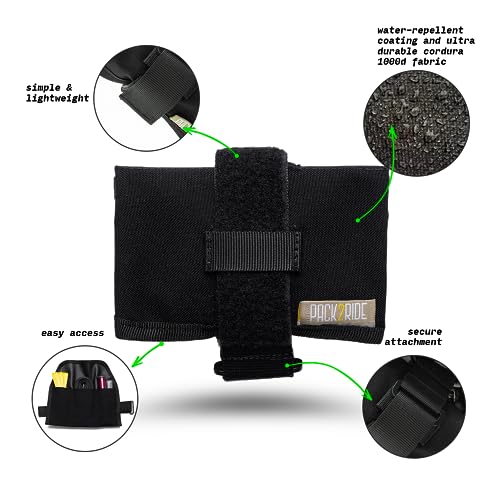 PACK2RIDE Blossom Roll Bike Saddle Bag - Bike Seat Bag with 3 Organization Pockets for Tools - Water Resistant, Durable Cordura Fabric - Road Bike Accessories - Lightweight Bicycle Accessories (Black) - color: Black