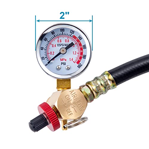 5 Feet Air Tank Repair Kit w/Safety Valve,Performance Tool W10058 Air Tank Repair Kit,Air Tank Valve Kit with Pressure Gauge and 5 Feet Air Tank Hose Assembly kit for Portable Carry Tank - size: 1PC 5 Feet Air Tank Repair Kit