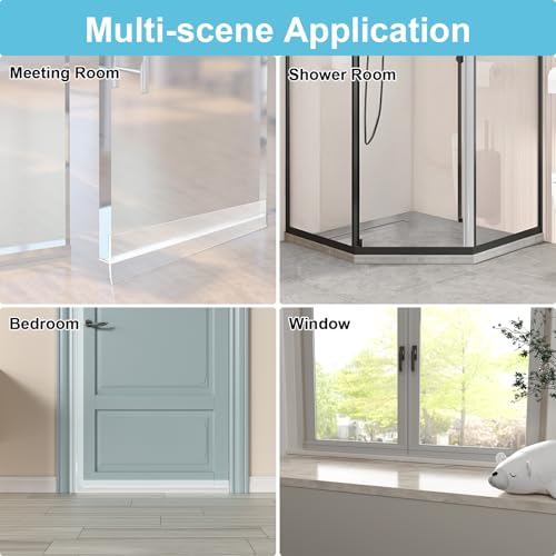 Door Seal Weather Stripping for Door Frame- 40 Ft x 1.97 in Clear - size: 1.97" W x 40'L x 0.6"T