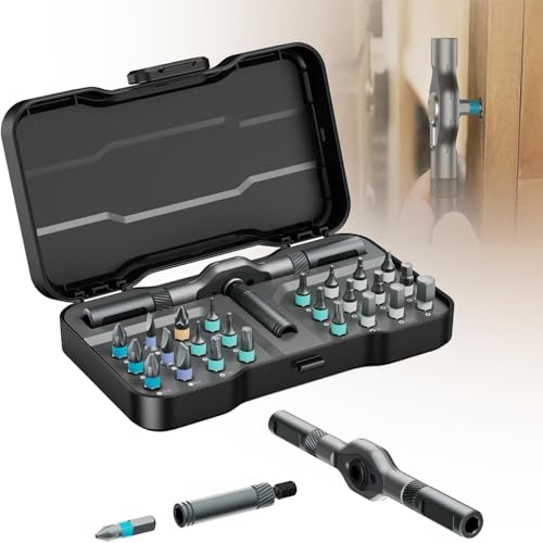 SEESE Ratchet Magetic Screwdriver Set: S2 Steel Precision Screwdriver Set - Removable Self Assembly Screwdriver Kit for Furniture Assembly and Repair - Gift for DIYer