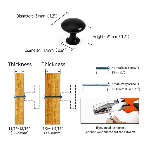 Drawer Knobs Kitchen Cabinet Knobs Dresser Handles Modern Cabinet Pulls Single Hole Knobs-Matt Black Furniture Handle,2 Pack - color: Matt Black, size: 2 Pack (Single Hole Knob)