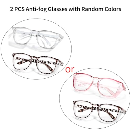 Safety Glasses Goggles for Women Girls Anti Fog Protective Eyewear Glasses - color: 2 Pack: Clear+tortoise