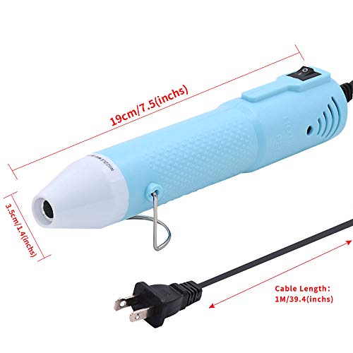 mofa Heat gun,Mini Hot Air Gun Tools Shrink Pen with Stand For DIY Embossing And Drying Paint Multi-Purpose Electric Heating Nozzle 150W 110V (Blue) - color: Blue