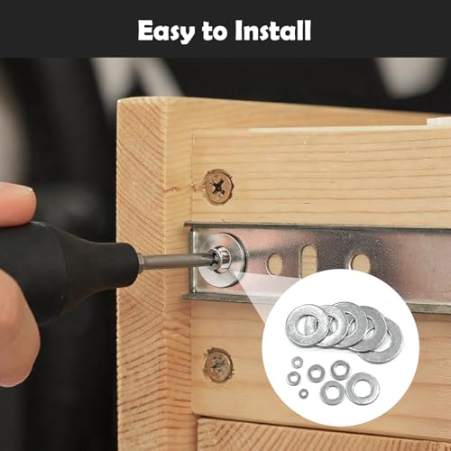 800PCS Washers Assortment Kit, Stainless Steel Flat Washers for Screws