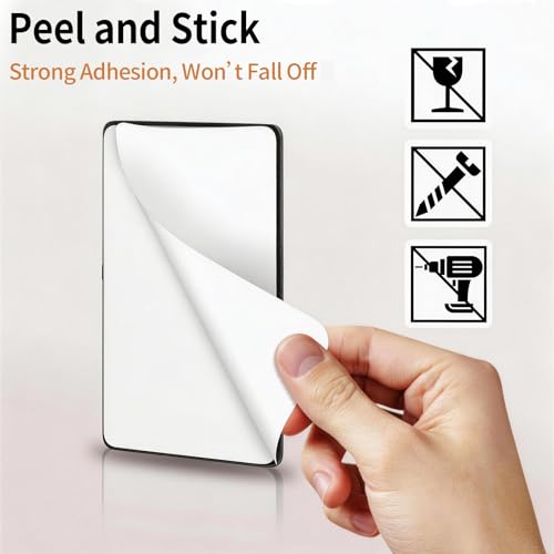 Jesginboo Self Adhesive Heavy Duty Coat Hooks for Wall, 4 Packs Black