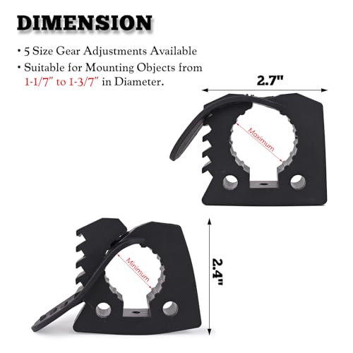 Shovel Holder Clamp Kit,Truck Bed Molle Panel Mount, Shovel Mount for Roof Rack,Quick Release Clamps Off Road UTV Utility Trailer Accessories Fits 1-1/7" to 1-3/7" Diameter Tools (4 Pack) - color: 4 Pack Black