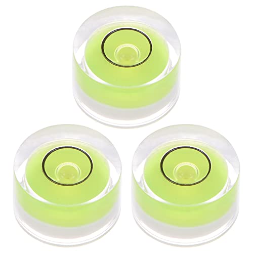 HARFINGTON 3pcs Round Bubble Level 12x7mm Mini Circular Bullseye Spirit Levels for Leveling Camera Tripod Telescope Workshop Turntable Pictures Frame, Lime - color: Lime (Black Circle), size: 12x7mm