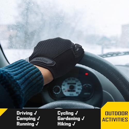 COOLJOB Mechanic Safety Work Gloves, Enhanced Anti-Slip Grip Tactical Gloves, Touchscreen, Breathable, Ultra-Soft, S-XL - color: Black, size: X-Large