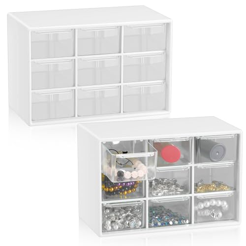 Wenqik 2 Pcs Mini Storage Drawers, White - color: White