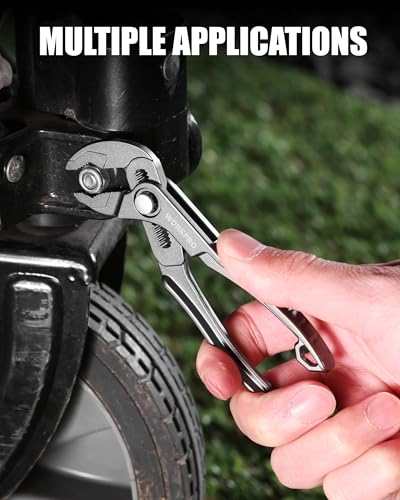 WORKPRO Mini Water Pump Pliers, 4-Inch Groove Joint Pliers for Tight Spaces - color: Grey