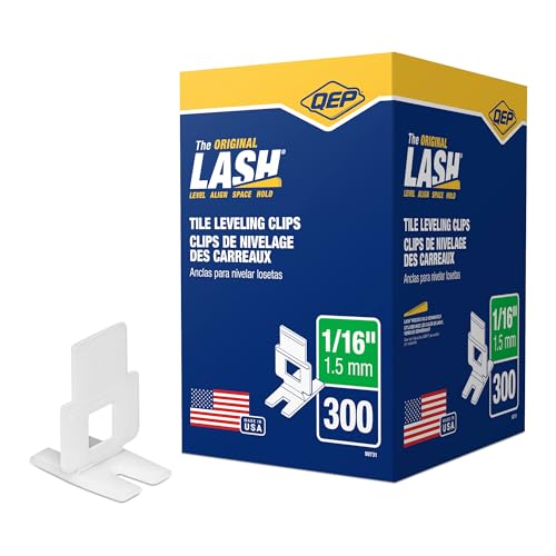 QEP LASH Tile Leveling System, Part A, Clips for 1/16" Grout (300 Pack), White