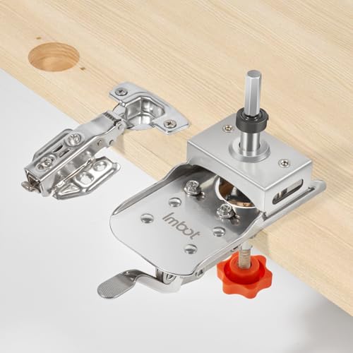 Imbot Metal Concealed Hinge Clamp Fixture Precision Locking Cabinet, Adjustable Punch Locator Positioning Tool Easy Cabinet Hinge Clamp for Woodworking Hardware Jig Installation Tool