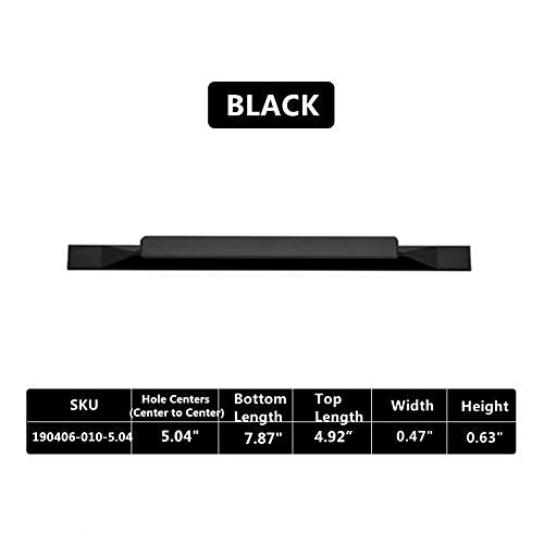 Kitchen Cabinet Pulls - Black Cabinet Handles - 5 Pack Long Cabinet Hardware for Drawers Dresser Furniture Pulls (5.04 inches Hole Center - 7.87 inches Length) - size: 5.04 inches Hole Center - 7.87 inches Length