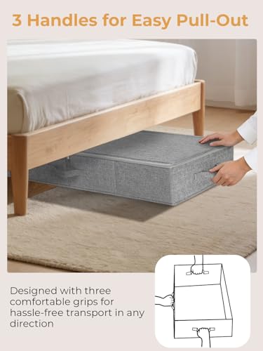 punemi 6.7 in Tall Sturdy Under Bed Storage Containers with Lid, 2Pack,Gray - color: Grey, size: 2 Pack-6.7 inch Tall-Structured