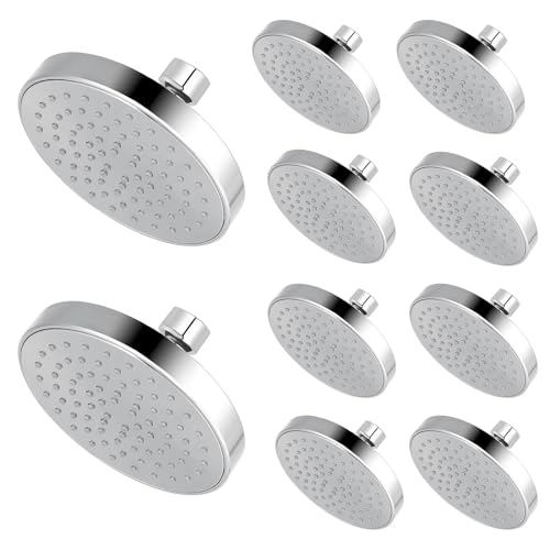 High Pressure Shower Head - 4.7“ Powerful Bathroom Pressure Boosting Rain Showerhead - Perfect Universal Replacement for Rainfall Shower Heads (10 Pack, Chrome) - style: 10 Pack Chrome