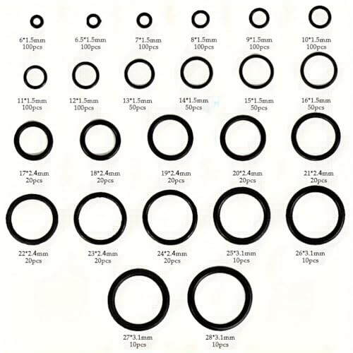 O Ring Assortment Kit 24 Sizes 1200 Pcs Nitrile Rubber Seal O-Rings - style: 24 Size/1200 Pcs