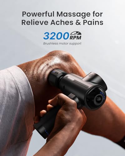 RENPHO Active Thermacool Deluxe Massage Gun with Charging Stand, Heat, Cold - color: Eclipse Black