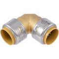 SharkBite Max 1 x 1 in PTC 90-Degree Elbow, Push-to-Connect Brass Plumbing Fitting, UR260A - size: 1 in.