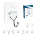 Clear Adhesive Wall Hooks, 10 Pack for Smooth Surfaces - size: 5 cm
