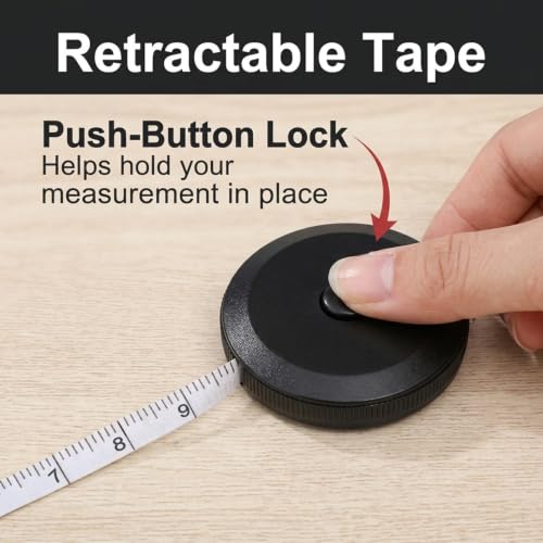 2 Pack Soft Tape Measure Retractable Measuring 60"/150cm Double Scales - color: Black White-2pcs