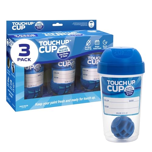 Touch Up Cup Empty Plastic Paint Storage Containers, 13 oz, 3-Pack