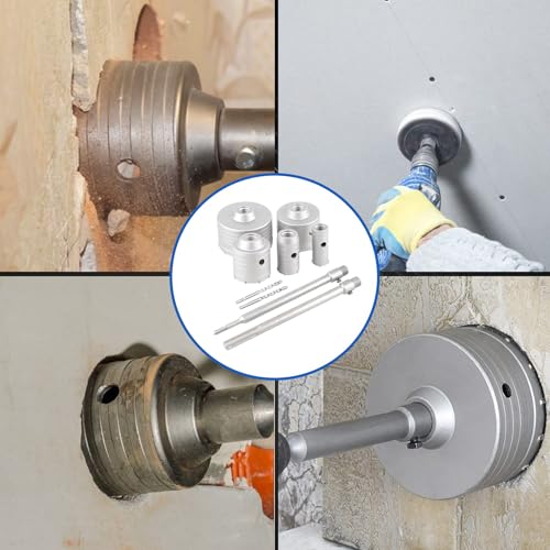 RENYU 9pcs Concrete Hole Saw Kit, SDS Plus and Max Shank
