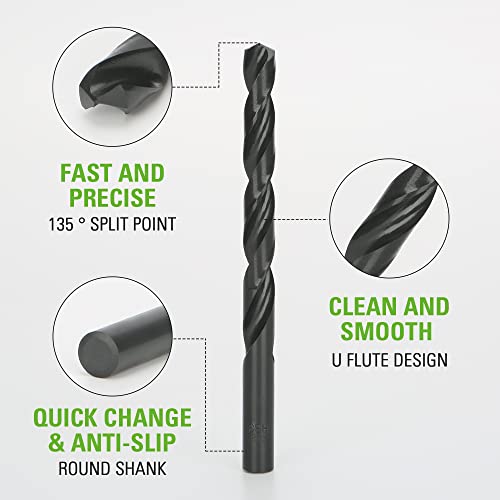 Greenworks 60 Piece Black Oxide Drilling and Driving Bit Set with Modular Case for Wood, Metal, Plastic, and Masonry,3X Longer Life,135° Split Point,Precision-Milled - size: Tool Only(60-Piece Accessories)