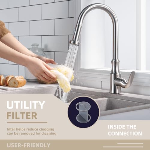 Angle Simple Kitchen Faucet Head Replacement, Sink Sprayer, Brushed Nickel - color: Brushed Nickel