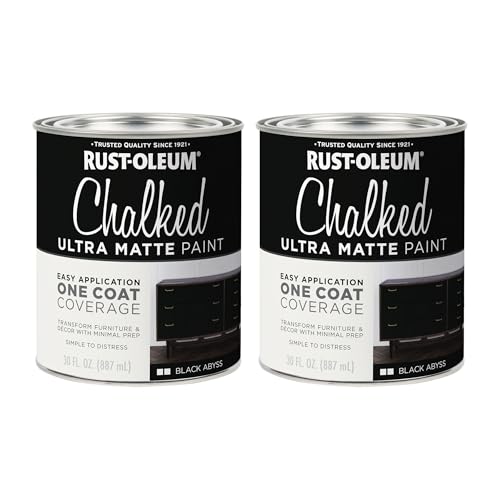 Rust-Oleum Chalked All-in-One Ultra Matte Black Abyss Spray Paint - color: Black Abyss, size: 30 Ounce (Pack of 2)