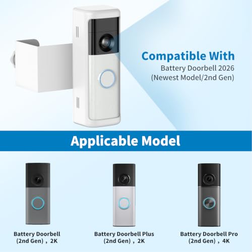 Anti-Theft Doorbell Mount for 2026 Battery Doorbell/Plus/Pro (2nd Gen) - color: White