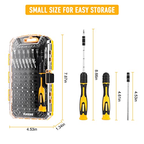 KREBS Precision Screwdriver Set 75-in-1 Driver kit 67 Magnetic Bits - size: 75 in 1