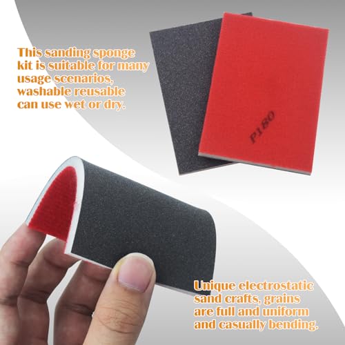 180 Grit Sanding Sponge, Wet Dry Sanding Block, 20 Pcs - size: 180 Grit