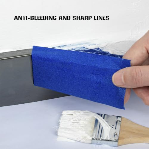 XUXU Blue Painters Tape 2 Inch Masking Tape 196 Yards Total Set of 4 Rolls