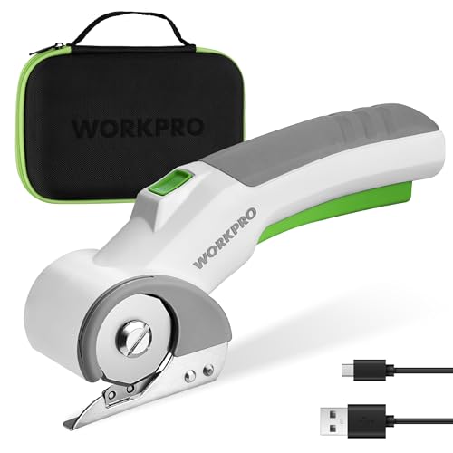 WORKPRO Cordless Electric Scissors, Rechargeable Power Rotary Cutters