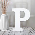 AOCEAN 4 Inch White Wood Letters Unfinished Wood Letter for Wall Decor Decorative Standing Letters Slices Sign Board Decoration for Craft Home Party Projects (P) - style: P