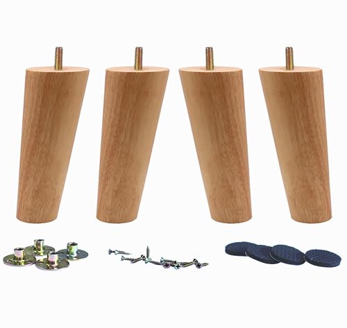 Solid Wood Replacement Furniture Sofa Couch Legs 6 inch Heavy Duty Set of 4 - color: Slant- Set of 4, size: 6"