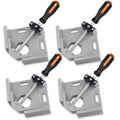 4 Pack Right Angle Clamp - 90 Degree Clamps for Woodworking, Single Handle Aluminum Alloy Corner Clamp with Adjustable Swing Jaw for Welding, Wood-Working, Drilling, Crafting Project - style: 4-Pack