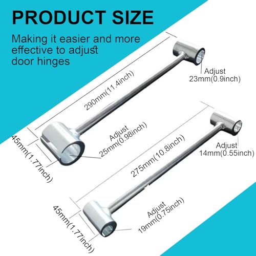Hinges Gap Adjusting Wrench, Door hinge repair tool, Upgraded steel double-ended door hinge repair wrench, Heavy-duty door hinge adjustment tool for standard round bolts (two-pack) - size: 0.748-0.99in (two-pack)