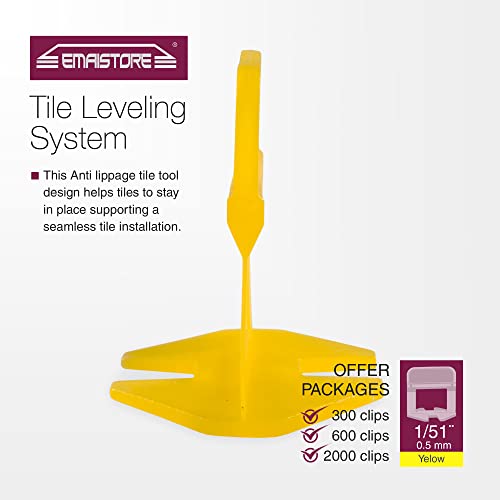 Tile Leveling System – ULTRA-THIN 0.5mm (1/51 Inch) – 2000 Tile Spacers – Compatible with Most Wedges – Thinnest Spacer for Narrow Grout Joints – Floor & Wall Tile Installation - color: 2000 Piece Tile Spacers