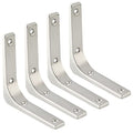 SAYAYO Wall Shelf Bracket 4 Inch, Stainless Steel Heavy Duty L Bracket - color: Brushed Nickel, size: 4 x 4 Inch (4 PCS)
