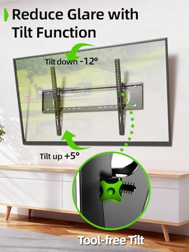 USX MOUNT Heavy Duty Tilting TV Wall Mount for 60-120" up to 220lb, Low Profile TV Mount Ultra Slim Wall Bracket fit 16-32" Studs, Max VESA 900x600 for 65 75 85 86 90 98 100 110inch Large Television - size: 50-120 inch