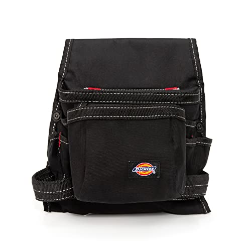 Dickies 8-Pocket Canvas Tool and Utility Pouch for Work Belts, Fastener Pocket, Hammer Loops, 2-inch Belt Loop, Black - color: Black