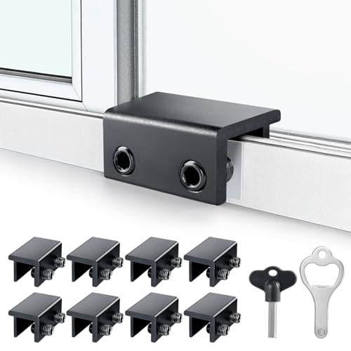 ZRFCXE Window Locks, Fits Horizontal & Vertical Sliding Windows (8 Pack) - color: Black, size: 8 Pack