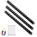 Reniteco Magnetic Socket Organizer, 3-Piece 1/2-Inch Drive ABS Sockets Rail, Heavy Duty Sockets Holder, Socket Rack Kit 1/2-Inch x 42 Clips - color: Black, size: 3 Pcs 1/2" DR