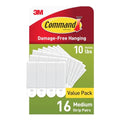 Command Picture Hanging Strips, Medium, White, Holds up to 12 lbs., 16-Pairs (32-Strips), Easy to Open Packaging - size: 16 Pairs
