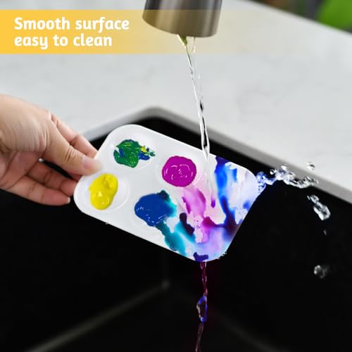 Paint Tray Palettes Plastic Paint Pallets for Kids or Students Watercolor Palette Painting Tray for Painting Party, DIY Craft and Art Painting (50)