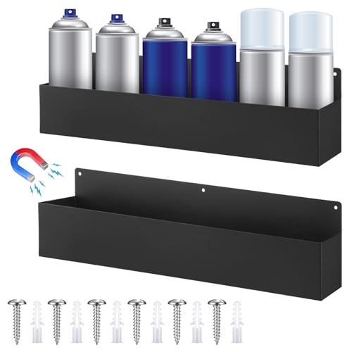 2 Pcs Magnetic Aerosol Spray Can Holder, 16.54 x 3.15 x 4.33 Inch, Black - size: 16.54 x 3.15 x 4.33 Inch